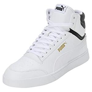 PUMA Puma Shuffle Mid, Scarpe da Ginnastica Basse Unisex - Adulto, Bianco (Bianco Puma White Puma White Puma Black Puma Team Gold), 44 EU