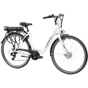 F.lli Schiano E- Moon 28'' Bicicletta Elettrica da Città, Bici Elettrica con Pedalata Assistita 250W, City E-bike Unisex Adulto, Batteria Rimovibile 36V 13Ah, SHIMANO 7 velocità, Donna Uomo, Blanco