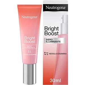 Neutrogena Bright Boost Siero Viso Illuminante, Siero viso antirughe per un colorito più luminoso e uniforme, Siero idratante viso con Neoglucosamina rigenerante per tutti i tipi di pelle, 30 ml