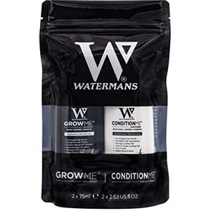Watermans minis Set shampoo e balsamo da viaggio - Kit da viaggio 75ml - Kit da palestra per capelli - Prodotti per la crescita dei capelli