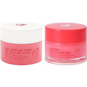 W7 Scrub labbra + maschera notte Sweet Dreams - Set da 2 pezzi - Aroma fragola - Esfolia, ristora, lenisce e idrata