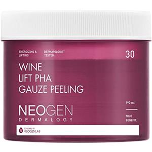 DERMALOGY by NEOGENLAB Wine Lift PHA Gauze Peeling Pads (30 pads) - Exfoliating & Revitalizing & Firming Peeling Pad with AHA, BHA, PHA, LHA & Wine & Peptide & Collagen - Korean Skin Care