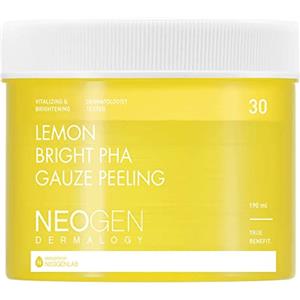 DERMALOGY by NEOGENLAB Lemon PHA Gauze Peeling Pads (30 pads) - Exfoliating Peeling Pad with AHA, BHA, PHA, LHA & Lemon & Glutathione & Niacinamide - Korean Skin Care