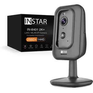 INSTAR IN-8401 2K+ nero - Telecamera di sorveglianza LAN/WLAN con IA - IP, WPA3, WiFi 2,4/5 GHz, audio bidirezionale, PIR, sensore termico, visione notturna, LED 940nm, HomeKit, MQTT