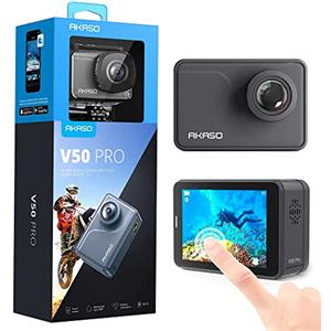 AKASO V50 PRO Action Cam 4K 20MP WiFi, Touch Screen con Stabilizzatore EIS, Fotocamera Subacquea Impermeabile, Videocamera Rallentatore, Telecomando, Angolo Variabile