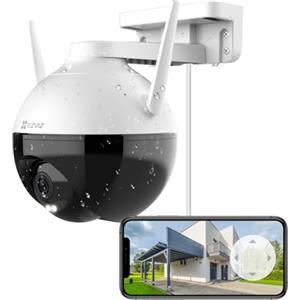 EZVIZ C8C Telecamera Wi-Fi Esterno 1080p, Telecamera motorizzata per esterni con Copertura Visiva 360 °, Visione Notturna a colori Fino a 30m, Impermeabile, Compatiblile con Alexa, Luce stroboscopica