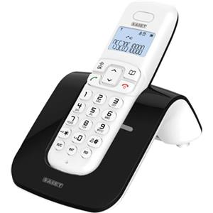 SAIET - Telefono Cordless Casa e Ufficio 13500783 - Cordless con Vivavoce DECT GAP LCD - Telefono Cordless con Tasti Grandi e Schermo Intuitivo - Bianco