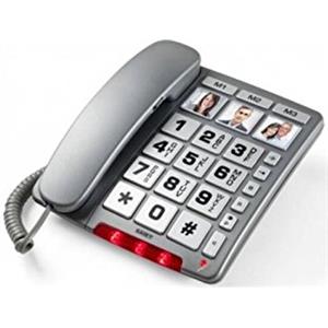 SAIET - Telefono Fisso Casa e Ufficio - Telefono Casa Fisso con Vivavoce - Telefono Fisso con Display Multifunzione, Tasti Grandi e Uso Intuitivo