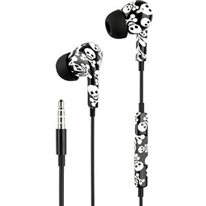 Music Sound | AURICOLARI Fantasy in-ear | Auricolari con filo e microfono - Jack 3.5 mm - Fantasia Teschi, One Size