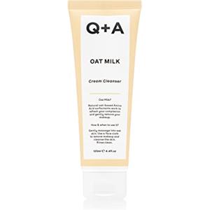Q+A Detergente per crema al latte d'avena, un detergente idratante per il viso formulato con una tripla miscela di ingredienti derivati dall'avena per sollevare delicatamente trucco e impurità, 125 ml