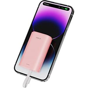 iWALK Mini Power Bank 9000mAh, Caricabatteria Portatile con Cavo Incorporato e Porta Di Ricarica USB-C, Ultra Compatto Powerbank Compatibile con iPhone 14,13,12,11, XS, XR, X, 8,7,AirPods,iPod e altro