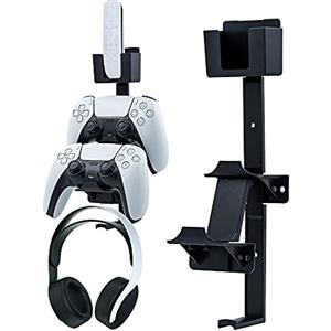 Mcbazel Supporto da Parete in Metallo PS5 Controller Cuffie e Controller Universali con Doppio Supporto a Parete per PS5 / PS4 / Xbox One/NS Switch