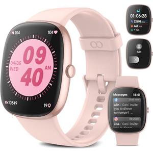 anyloop Smartwatch Uomo Donna,Fitness Tracker Orologio Smartwatch con Sonno/Cardiofrequenzimetro/Contapassi/Ossigeno nel Sangue,Activity Tracker Sport Impermeabile IP67 per Android iPhone iOS Rosa