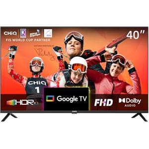 CHiQ L40H7G TV da 40 pollici, Smart TV, Full HD 1080P, Design senza cornice, Google TV, Assistente Google