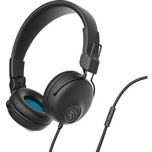 JLab Studio Cuffie con Filo Cuffie con Microfono, Suono Crystal Clear Clarity C3, Ecopelle Ultrasoffice e Cuscini in Cloud Foam, Cuffie Cablate On-Ear, Nero