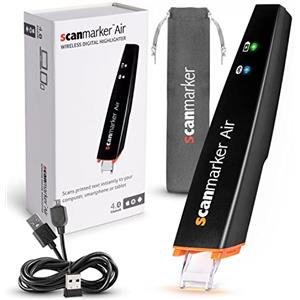 Scanmarker Air Penna Scanner - Evidenziatore Digitale, Penna Lettura e Traduttore - Wireless (Mac Win iOS Android) (Nero)
