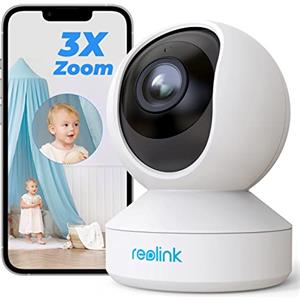 Reolink 5MP PTZ Telecamera WiFi Interno, Baby Monitor, Rilevazione di Persone/Pet, Auto-tracking, Videocamera Sorveglianza WiFi 2,4/5GHz, 3x Zoom, Sirena, Audio Bidirezionale, Cloud, E1 Zoom