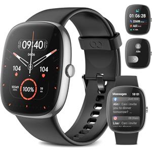 anyloop Smartwatch Uomo Donna, Fitness Tracker Orologio Smartwatch con Sonno/Cardiofrequenzimetro/Contapassi/Ossigeno nel Sangue,Activity Tracker Sport Impermeabile IP67 per Android iPhone iOS Nero