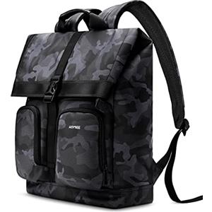 HOMIEE Zaino Rolltop 25L-30L Zaino da Viaggio Casual Zaino da Scuola College Impermeabile Zaino per Laptop con Scomparto per Laptop da 15,6 Pollici Zainetto per Donna e Uomo