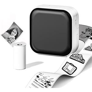 Phomemo Mini Stampante M02X Mni Stampante Termica Stampante Per Smartphone Fotografica Istantanea, Stampante Wireless Bluetooth Portatile per Bambini, Compatibile con Telefono e Tablet,Bianco