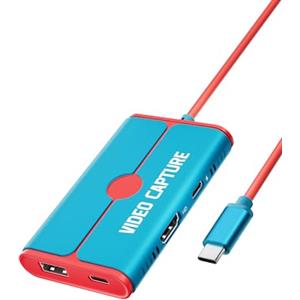 Lemorele Scheda di Acquisizione Video, Scheda di Acquisizione Video Audio con Loop-out HDMI, 1080P da USB C a USB-C Videospiel Capture Grabber per PS5/Switch/Kamera/PC/OBS/SAMPE/SAMSUNG DEX