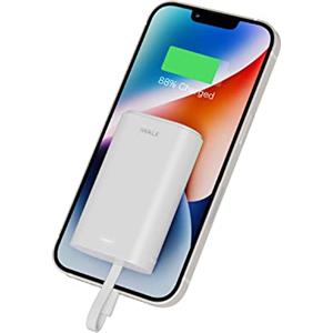 iWALK Mini Power Bank 9000mAh, Caricabatteria Portatile con Cavo Incorporato e Porta Di Ricarica USB-C, Ultra Compatto Powerbank Compatibile con iPhone 14,13,12,11, XS, XR, X, 8,7,AirPods,iPod e altro