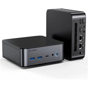 ALLIWAVA Mini PC Intel 11th Core i7 11390H (fino a 5,0 GHz) 32 GB RAM DDR4 1 TB M.2 NVME SSD Mini Computer Desktop, H90 Micro Tower Computer Supporto 8K UHD, WiFi 6,BT, 2 × RJ45