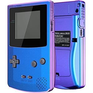 eXtremeRate Cover Scocca Tasti Custodia Pulsanti Shell Ricambio per Gameboy Color Console-Compatibile con GBC OSD IPS&Regular IPS&Standard LCD-NON Include Console&IPS Schermo(Camaleonte Viola Blu)