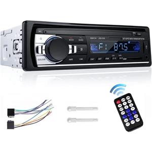 Hikity Autoradio Bluetooth Vivavoce 1 DIN, Radio Stereo 4X60W Supporto FM/MP3/WMA/WAV/FLAC, Radio Bluetooth Auto con TF/USB/Telecomando