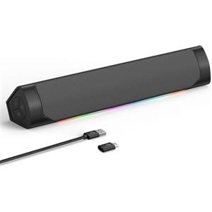 ZETIY Casse per PC, Soundbar PC avec RGB, Altoparlante Bluetooth per Computer con Audio Stereo Surround Music Box per Desktop, Laptop, Telefono, Tablet - Plug and Play （Grigio）