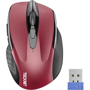 TECKNET Mouse Wireless, Pro 2.4G Mouse Senza Fili Ergonomico 2600 DPI con Ricevitore Nano USB,6 Pulsanti, 24 Mesi di Durata Della Batteriaper,Compatibile con PC,Laptop,Office Home