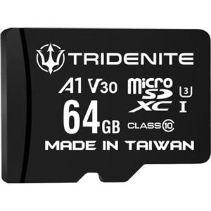 TRIDENITE Scheda Micro SD 64 GB, Memoria MicroSDXC per Nintendo-Switch, GoPro, Drone, Smartphone, Tablet, 4K Ultra HD, A1 UHS-I U3 V30 C10, Lettura Fino a 95 MB/s, con Adattatore SD