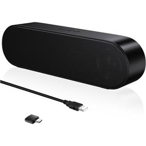 ZETIY Mini Altoparlante per PC, Casse Computer con Alimentazione USB, Altoparlante USB Stereo Sound Mini Casse Soundbar Portatile per Tablet Desktop Laptop e Banco Cassa - Nero