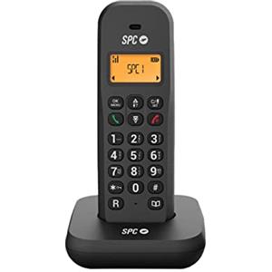SPC Keops - Telefono Cordless con Display Retroilluminato 35x30 mm | ID Chiamante | Rubrica 50 Contatti | Modalità ECO | Compatibilità GAP | Design Compatto e Leggero, Nero