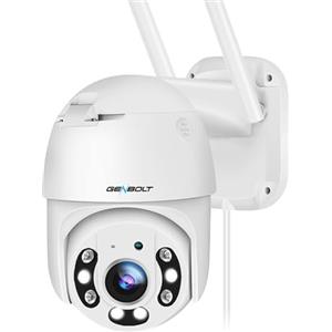 GENBOLT Telecamera Wi-Fi Esterno [DC&PoE],2.5K Videocamera Sorveglianza Esterni PoE CCTV IP Camera Sicurezza con Visione Notturna a Colori, PTZ 4X Zoom Digitale, 2-Audio Allarme Sonoro e Luminoso