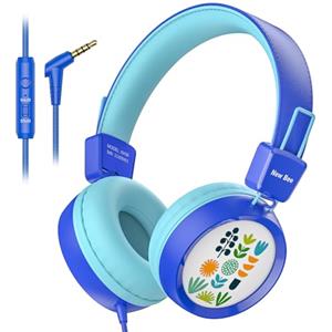 New bee Cuffie per Bambini con Filo, 85dB/94dB Limite di volume Cuffie Bambini e HD Mic Pieghevole per Scuola, Viaggio, Tablet, PC