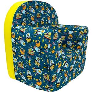 baby idea Babysanity® Poltroncina Bimbi Rivestimento 100% Cotone Sfoderabile Imbottitura Alta Intensità Migliorata Poltrona per Bambini Comoda Leggera Ideale per Cameretta -Made in Italy- (Missile)