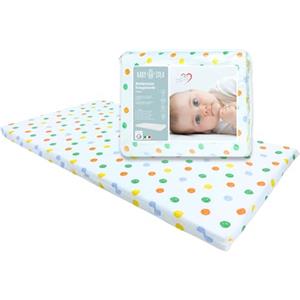 baby idea Materasso Lettino da Campeggio Sfoderabile 100% Cotone Certificato Oeko-tex® & Certipur™ Materasso Lettino 60x120x4 con Borsa da Viaggio (Carioca)