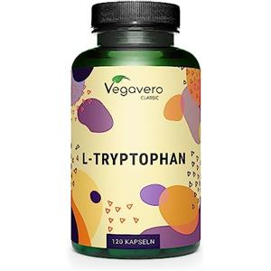Vegavero TRIPTOFANO Vegavero® | 500 mg | 100% NATURALE da Fermentazione | per Sonno e Buon Umore | Senza Additivi e no OGM | Precursore della SEROTONINA | 120 capsule | Vegan