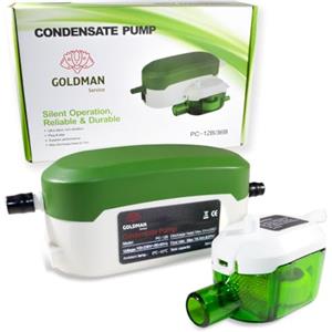 GOLDMAN SERVICE Mini pompa di condensazione automatica ultra silenziosa per scarico e scarico dell'acqua in aria condizionata con condizionatore Split. Flusso 18 Litri/Ora