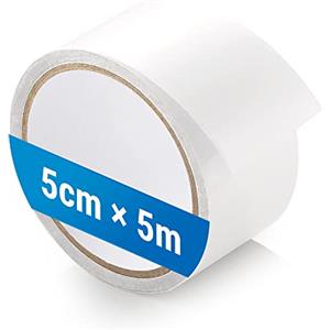 ecooe, nastro adesivo per tende, 5 cm x 5 m, trasparente, impermeabile, professionale, adatto per tende rivestite in PVC, tende da sole e gazebo