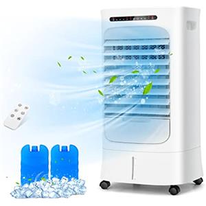 RELAX4LIFE 3 in 1 Condizionatore Portatile con Serbatoio Acqua 10L, Raffrescatore d'Aria Evaporativo con 3 Modalità, Raffreddamento, Ventilatore, Deumidificazione, Timer 15H