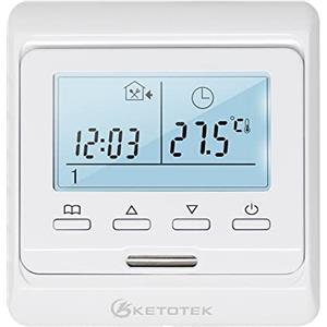 KETOTEK Termostato Programmabile Digitale con sonda LCD 220V 16A Termostato Ambiente da Parete Riscaldamento a Pavimento Elettrico Manuale Regolatore di temperatura