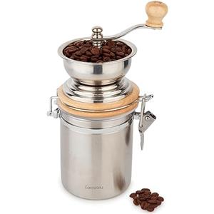 Easyworkz Macinacaffè manuale con contenitore ermetico,Strumento per macinare i chicchi di caffè