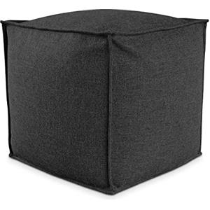 Deshome - Pouf poggiapiedi 50x50x50 cm idrorepellente con imbottitura sfoderabile per esterno interno: Puff design per divano soggiorno camera da letto, Puff, Pouffe salotto Light Pouf (Nero grafite)