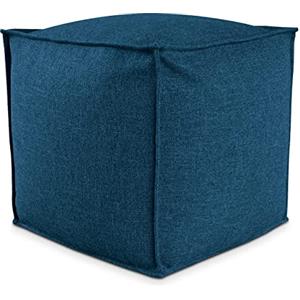 Deshome Pouf poggiapiedi 50x50x50 cm idrorepellente con imbottitura sfoderabile per esterno interno: Puff design per divano soggiorno camera da letto, Puff, Pouffe salotto Light Pouf (Blu)