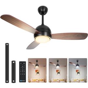 Aigostar Ventilatore da Soffitto con Luce e Telecomando 42'' Lampadario con Ventilatore Silenzioso, 2700K-6500K Dimmerabile, 30W Motor DC Reversibile, 6 Velocità, Ø 106.6cm