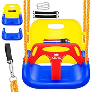 KIDIZ® Altalena per bambini Altalena per bambini 3 in 1 Seggiolino regolabile per bambini Altalena da giardino per bambini con schienale e cinghia Caricabile fino a 100 kg All'interno all'aperto