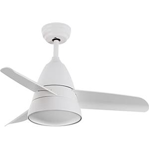 TECHBREY Ventilatore da Soffitto con luce LED Industrial CCT Selezionabile 55W, 3 pale bianche, silenzioso, 6 velocità di ventilazione, telecomando, 91 cm di diametro, timer