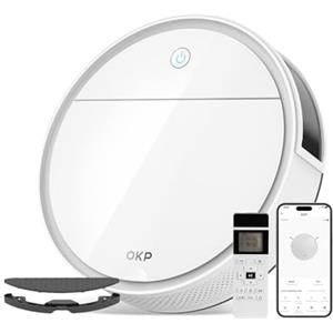 OKP life K5P Robot Aspirapolvere con Funzione di Pulizia 2 in 1, Evitamento accurato degli ostacoli, 2.4G WiFi/APP/Alexa, 150 Minuti, Ideale per peli di animali domestici, tappeti e pavimenti duri